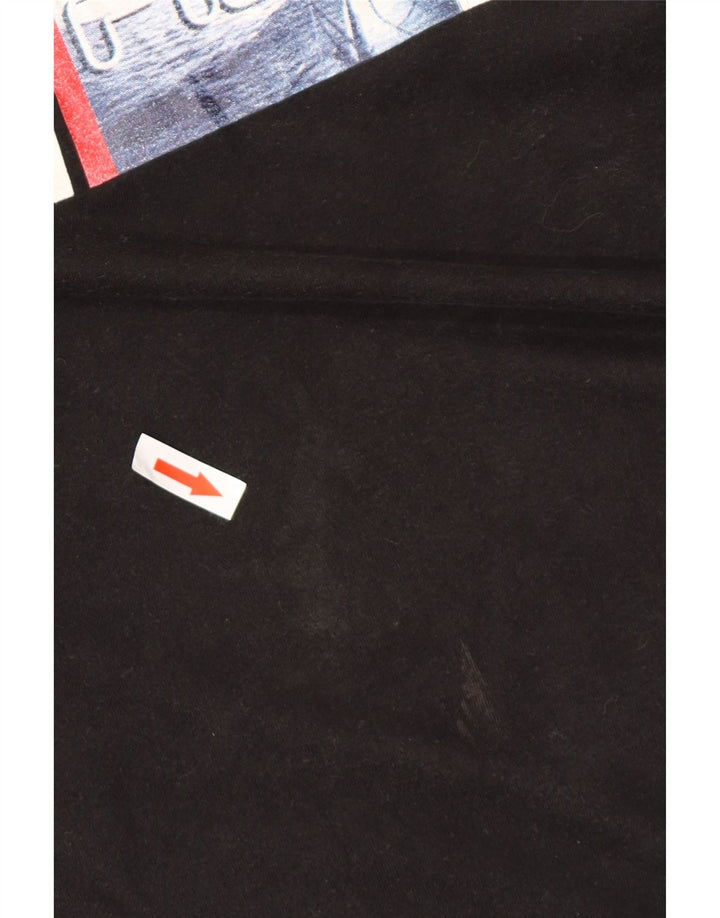 FILA Mens Graphic T-Shirt Top XL Black Cotton