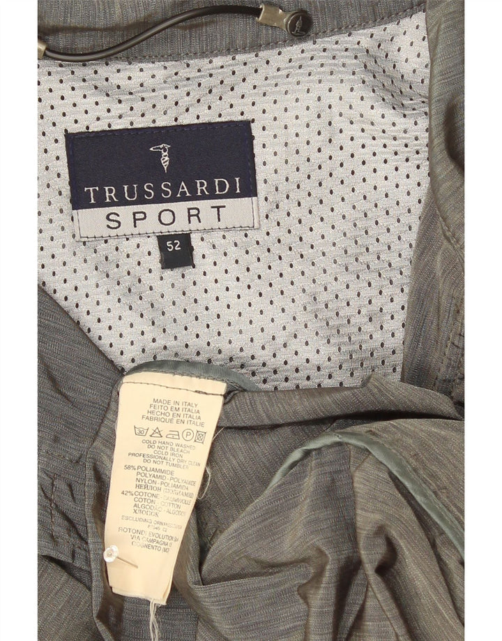Trussardi Mens Utility Jacket IT 52 XL Grey Polyamide