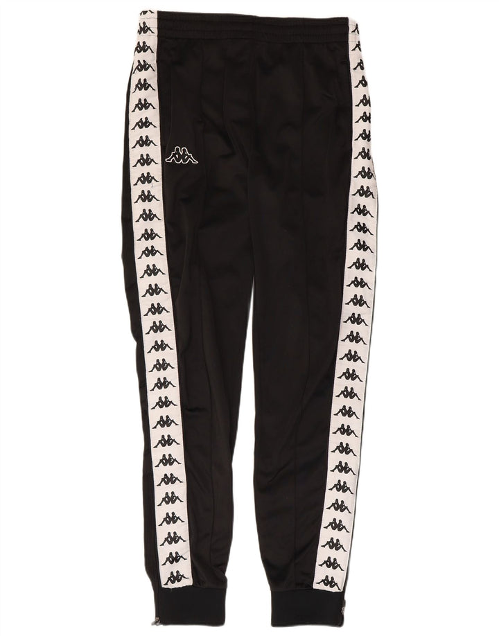 KAPPA Womens Tracksuit Trousers Joggers UK 14 Medium Black Colourblock