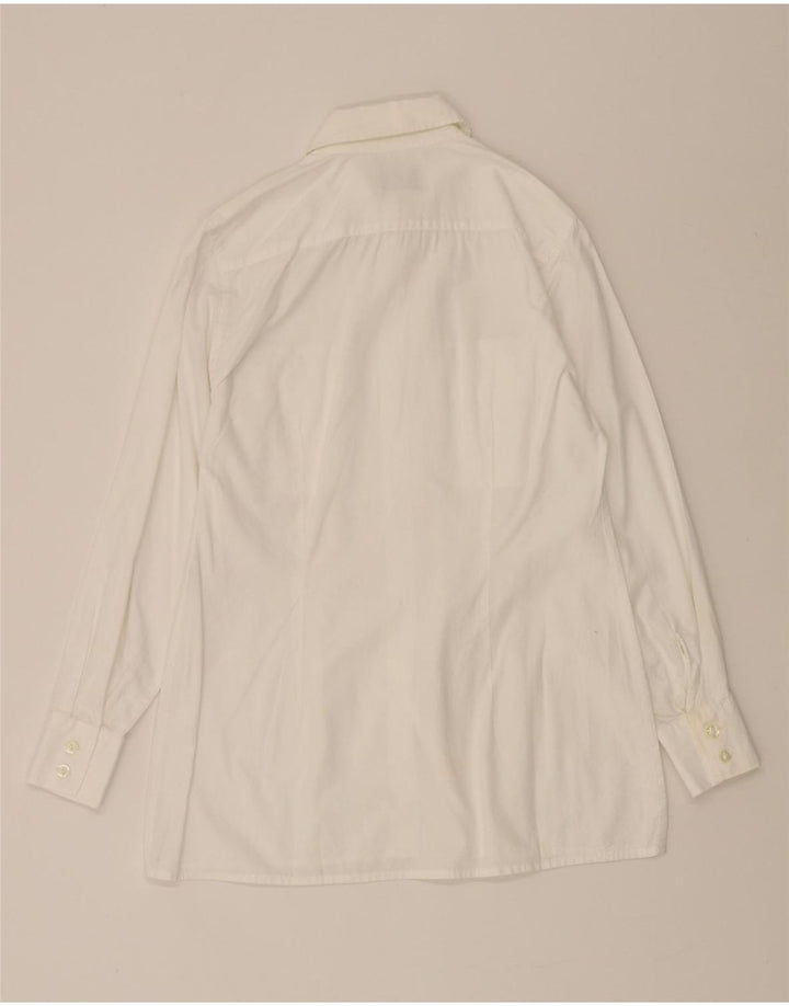 SISLEY Womens Relaxed Elegance Shirt IT 42 Medium White Vintage Sisley and Second-Hand Sisley from Messina Hembry 