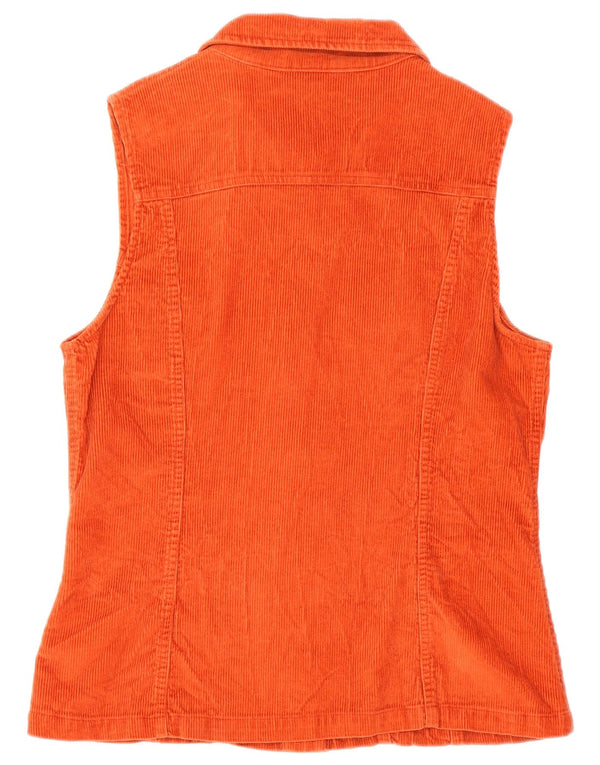 Review Womens Corduroy Gilet UK 18 XL Orange Cotton