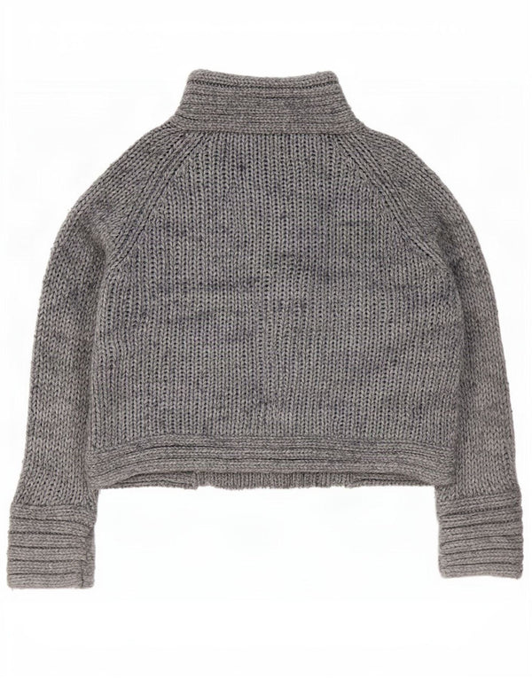 Zara Womens Cardigan Sweater UK 14 Medium Grey Acrylic
