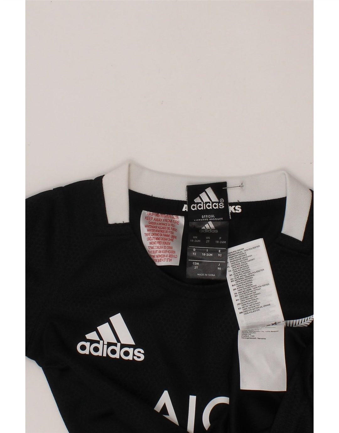 ADIDAS Baby Boys New Zealand Graphic T-Shirt Top 18-24 Months Black