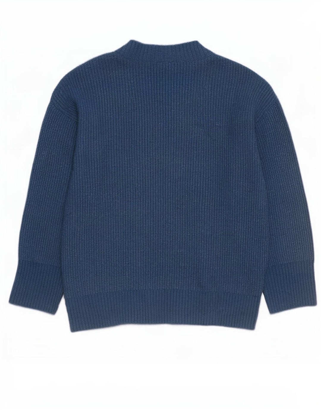Zara Womens Oversized V-Neck Jumper Sweater UK 14 Medium Blue Polyester