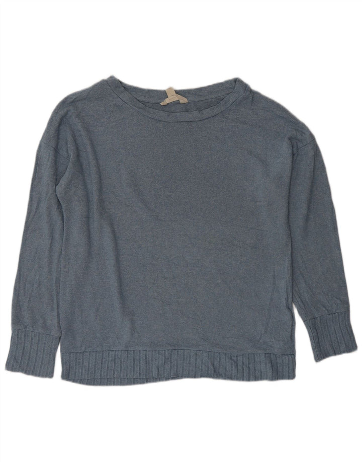MARKS & SPENCER Womens Oversized Boat Neck Jumper Sweater UK 10 Small Blue