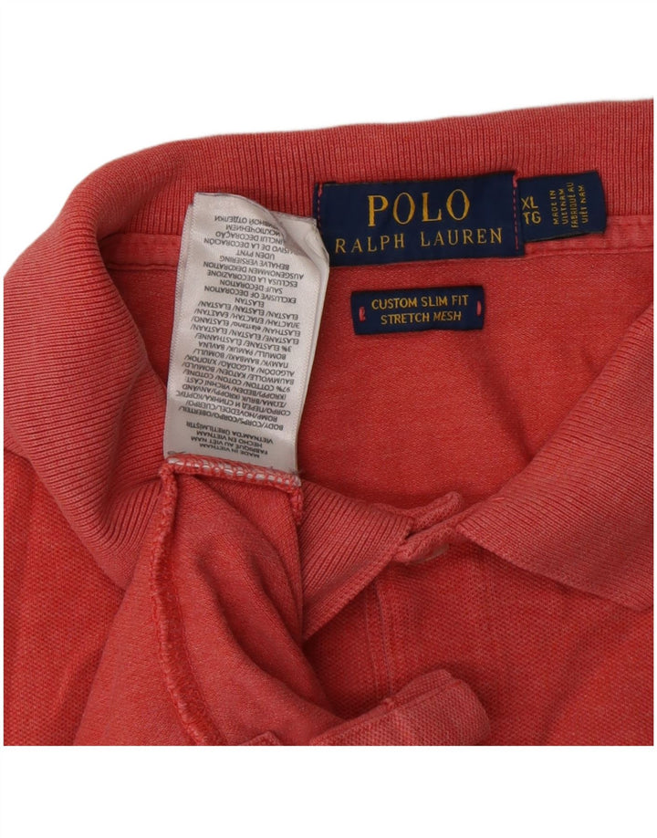 POLO RALPH LAUREN Mens Custom Slim Fit Polo Shirt XL Red Cotton