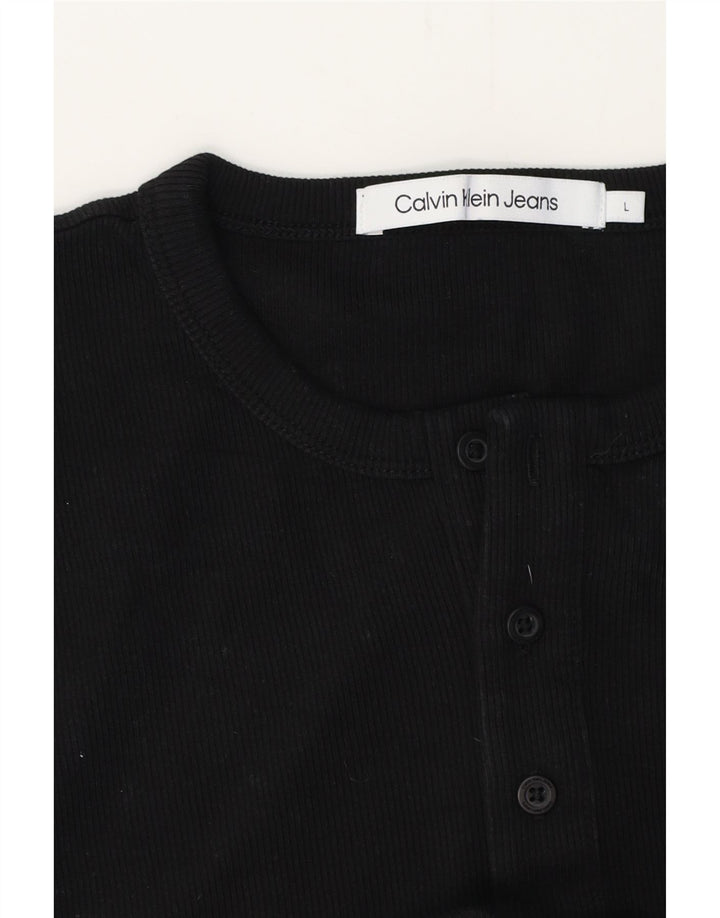 CALVIN KLEIN JEANS Mens T-Shirt Top Large Black