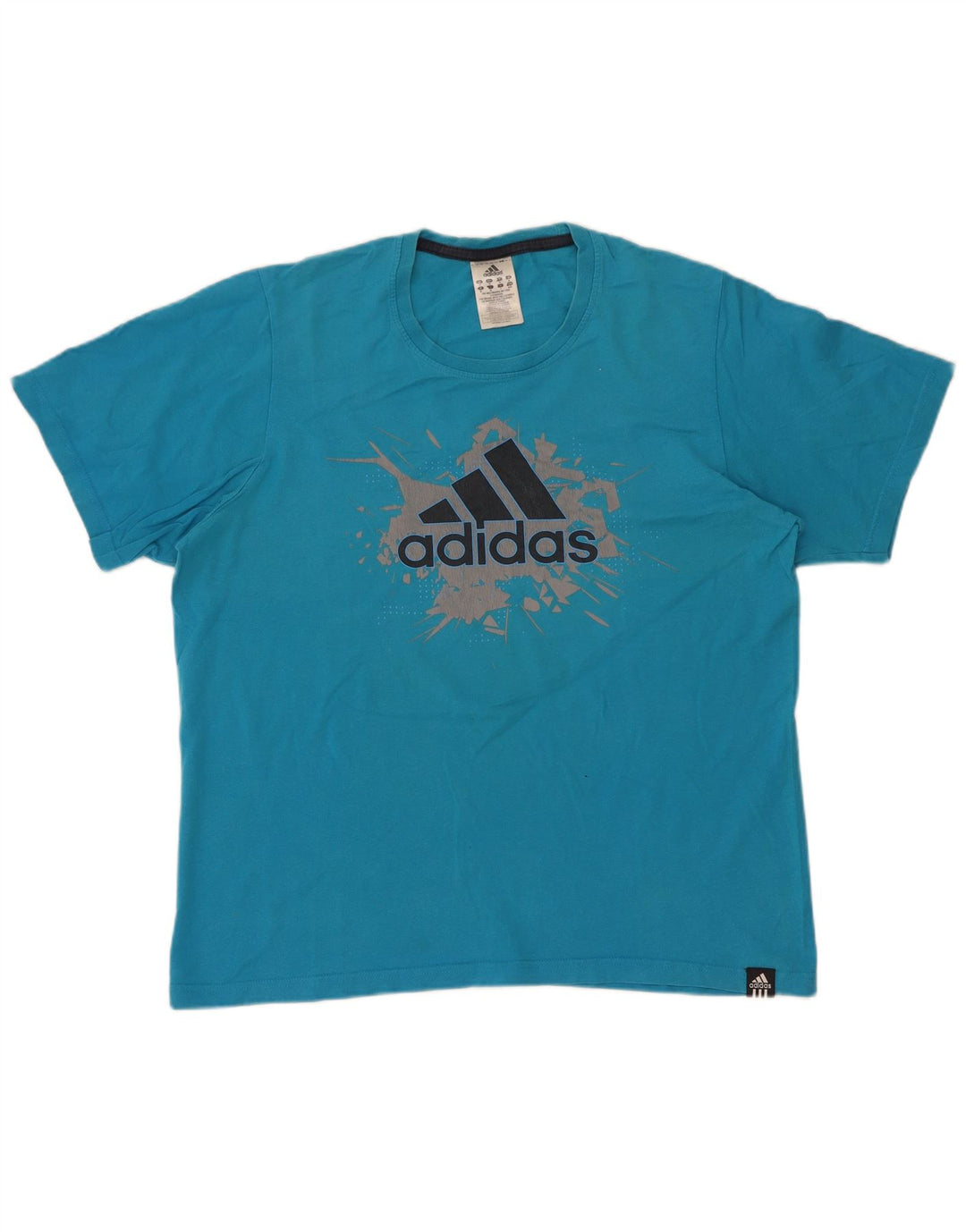 Adidas Mens Graphic T-Shirt Top Medium Blue Cotton