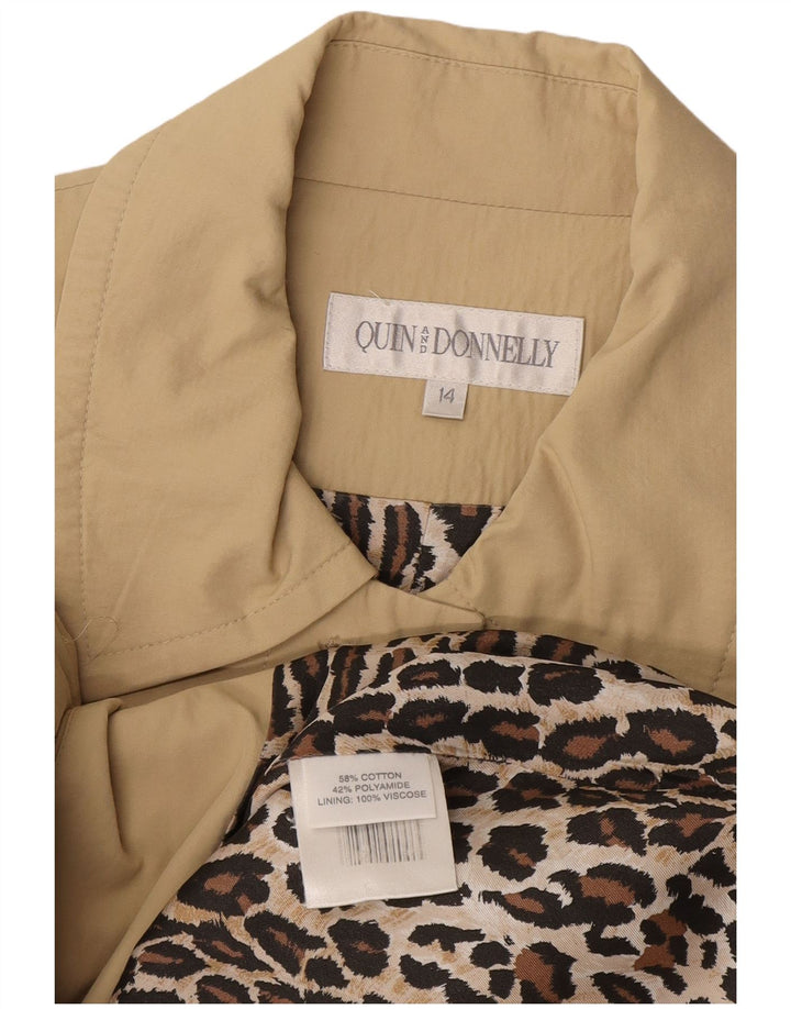 Quin And Donnelly Womens Trench Coat UK 14 Medium Beige Cotton