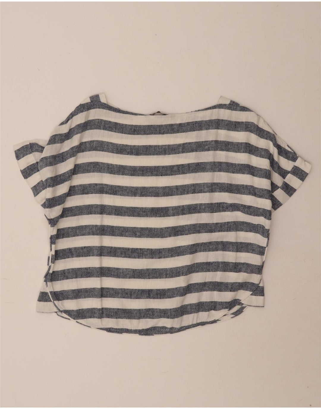 Zara Womens Oversized T-Shirt Top UK 14 Medium Blue Striped Nautical