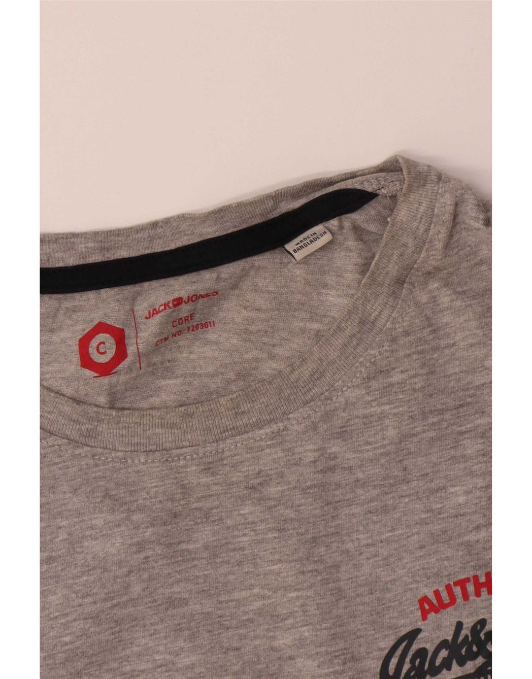 Jack & Jones Mens T-Shirt Top Medium Grey Cotton