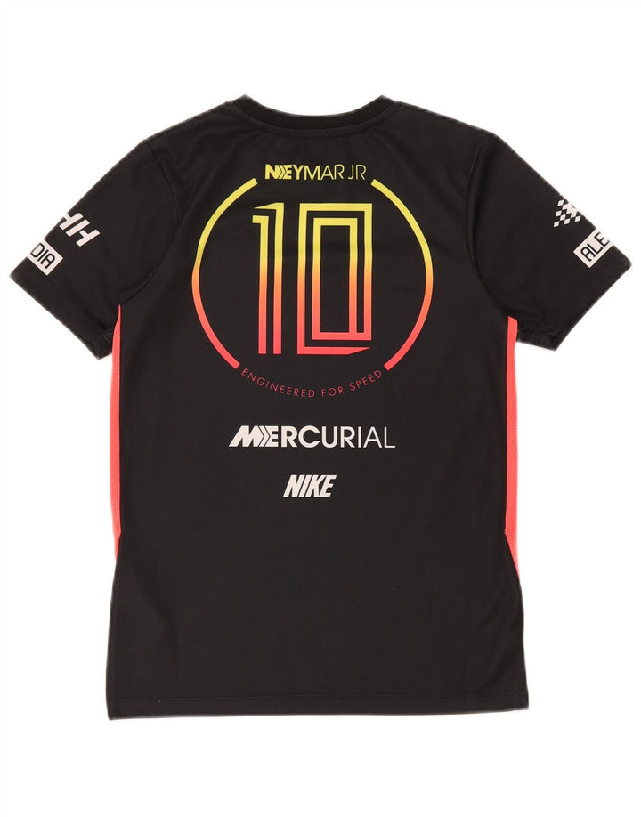 NIKE Boys Mercurial Graphic T-Shirt Top 10-11 Years Medium Black Polyester