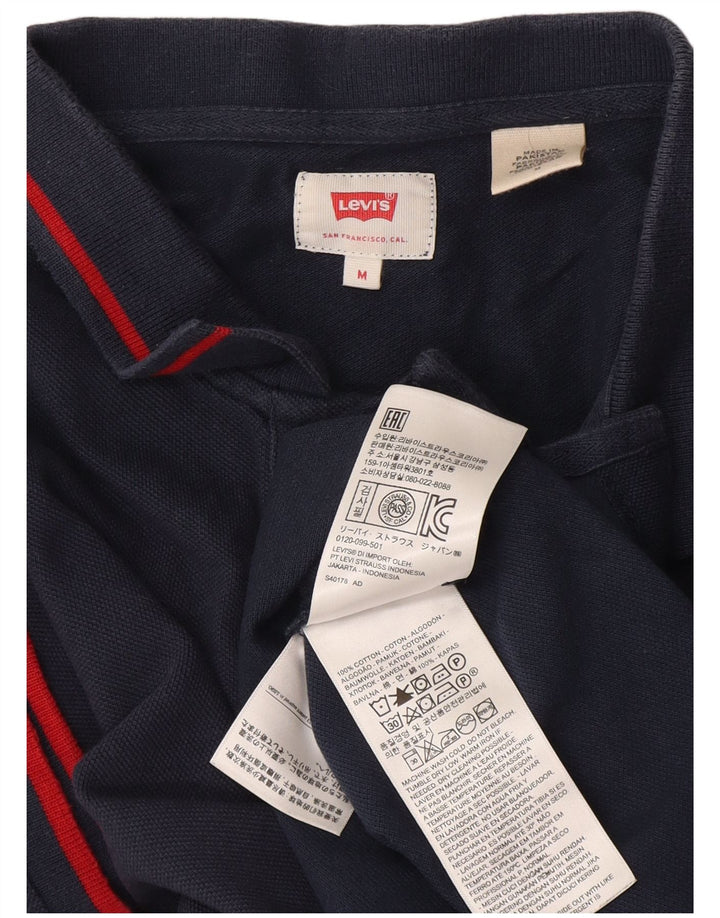 Levi's Mens Polo Shirt Medium Navy Blue Cotton