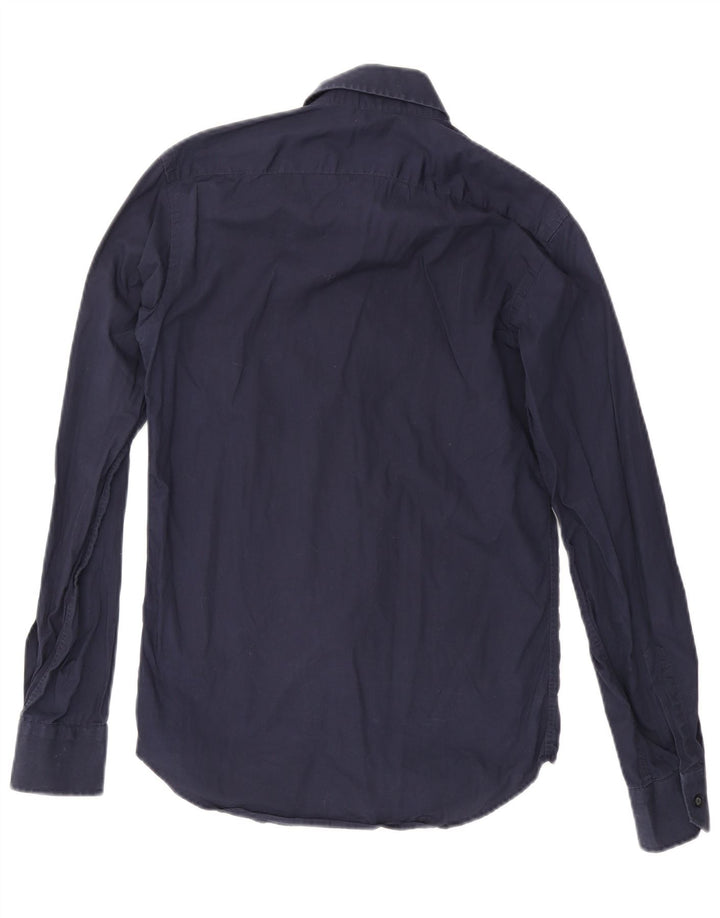 Calvin Klein Mens Shirt Size 38 15 Medium Navy Blue Cotton
