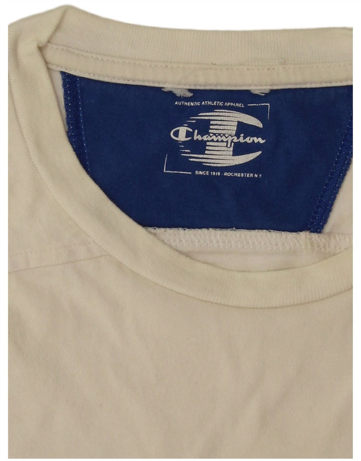 CHAMPION Mens Graphic T-Shirt Top Medium White