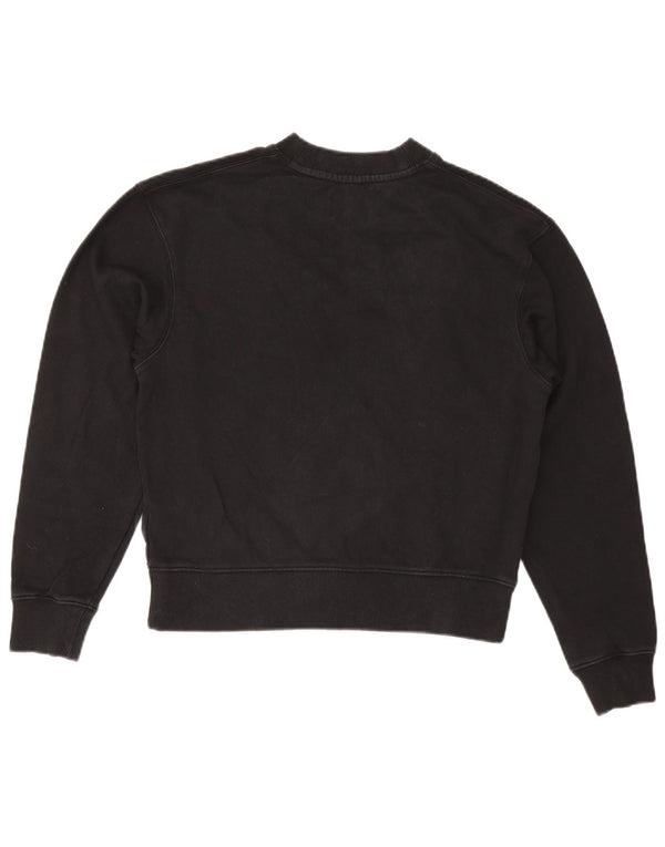 CALVIN KLEIN JEANS Womens Oversized Sweatshirt Jumper UK 6 XS Black