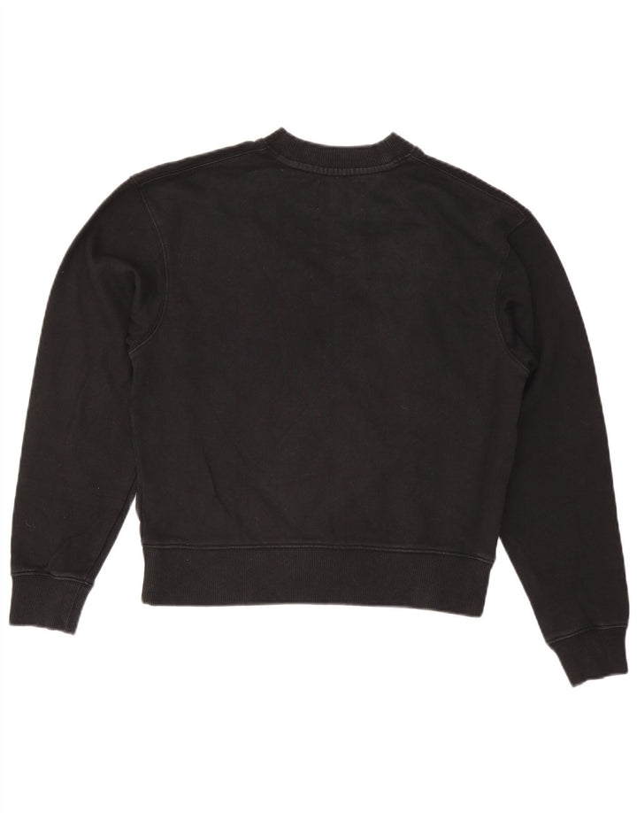 CALVIN KLEIN JEANS Womens Oversized Sweatshirt Jumper UK 6 XS Black