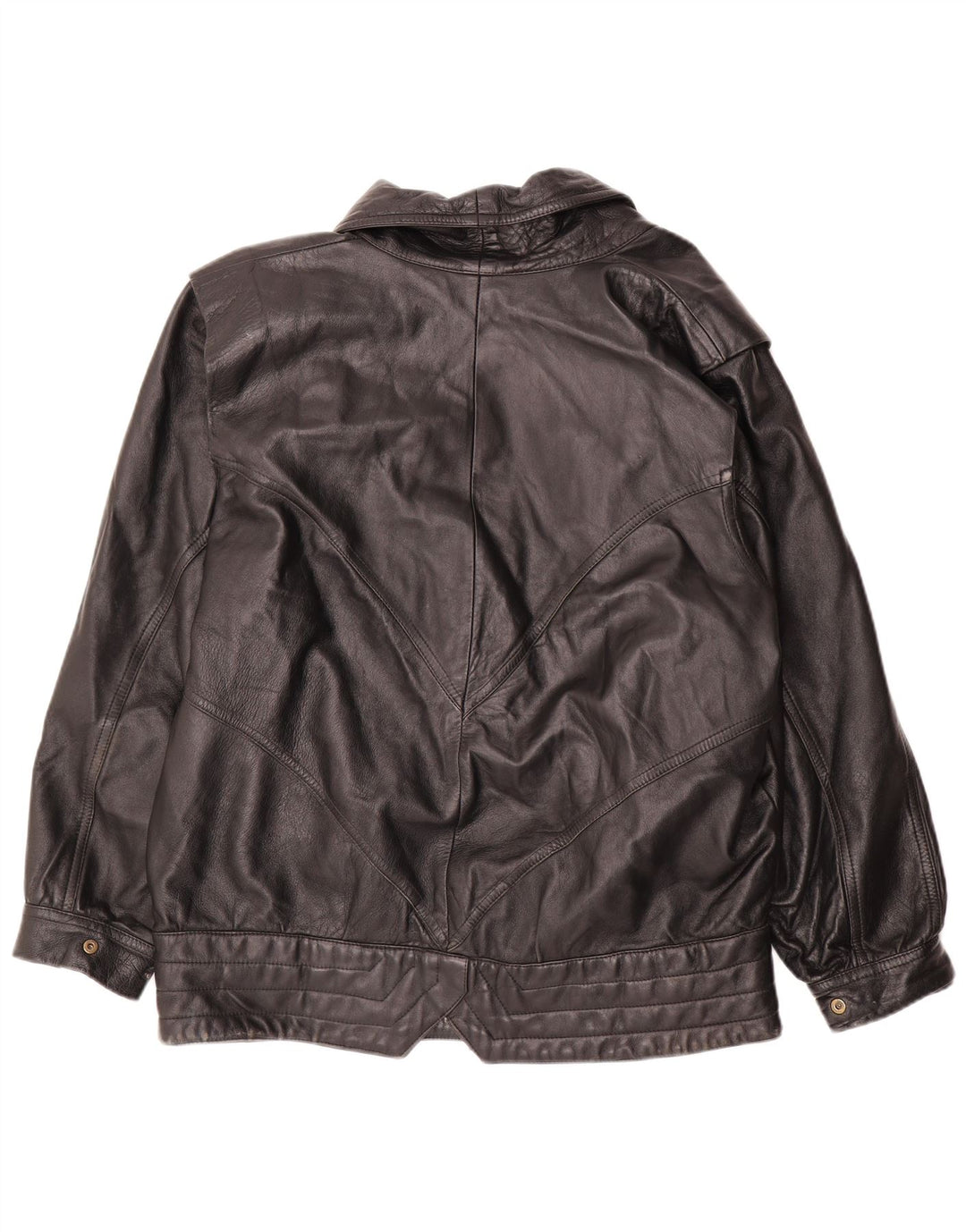 PELLETTERIA Womens Leather Jacket UK 20 2XL Black Leather