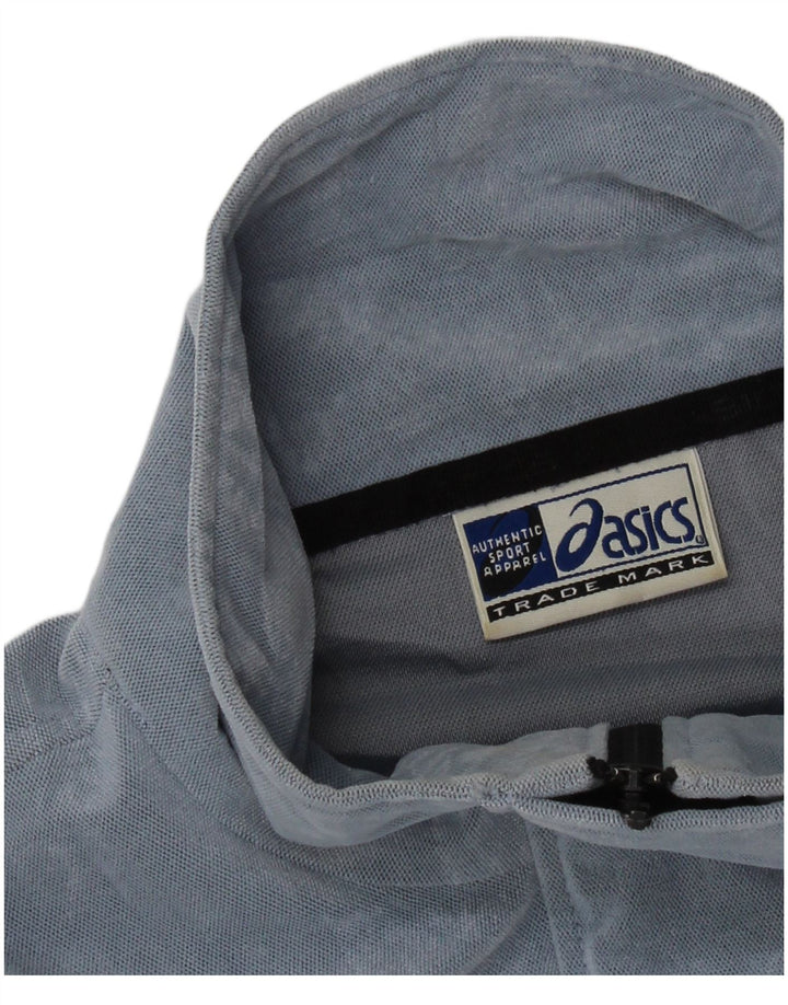 Asics Womens Tracksuit Top Jacket UK 14 Medium Blue Colourblock