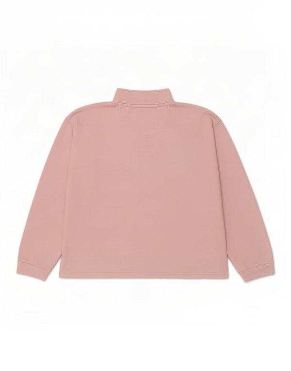 Crew Clothing Womens Oversized Zip Neck Sweatshirt Jumper UK 10 Small Pink