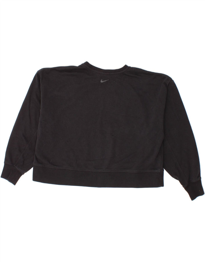 NIKE Womens Dri Fit Oversized Graphic Sweatshirt Jumper UK 14 Medium Black Vintage Nike and Second-Hand Nike from Messina Hembry 