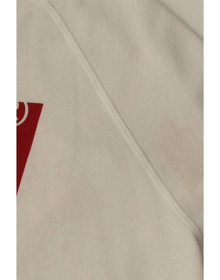 LEVI'S Womens Graphic Sweatshirt Jumper UK 14 Medium White Cotton Vintage Levi's and Second-Hand Levi's from Messina Hembry 