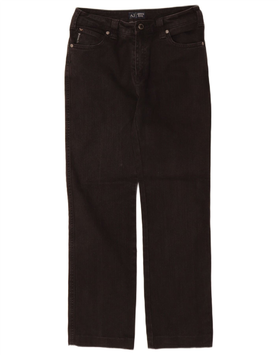 ARMANI Womens Straight Jeans W29 L29 Black Cotton