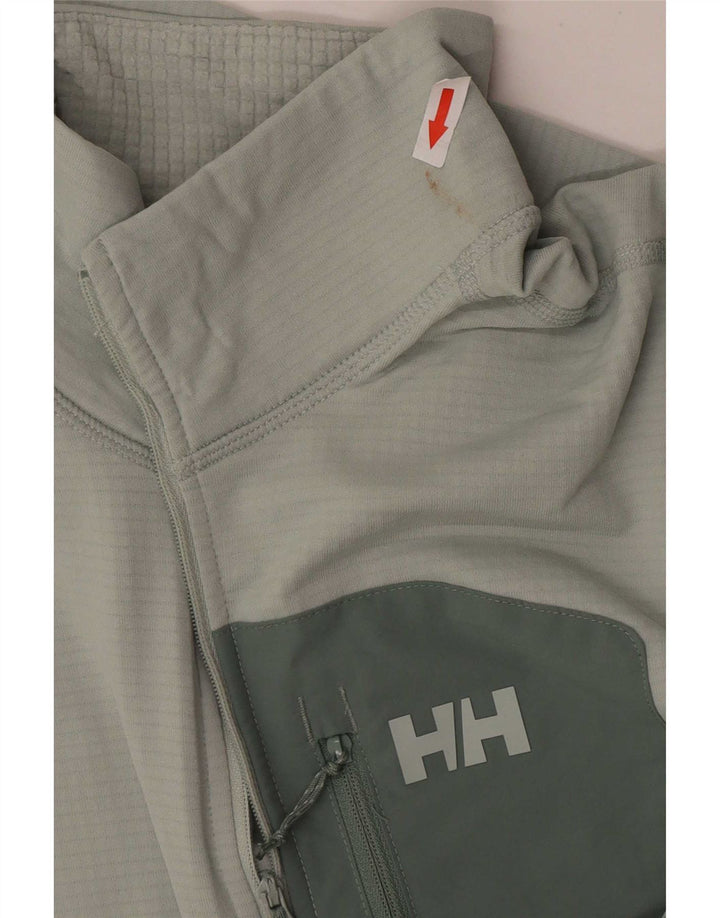 Helly Hansen Mens Zip Neck Pullover Tracksuit Top Medium Green Colourblock
