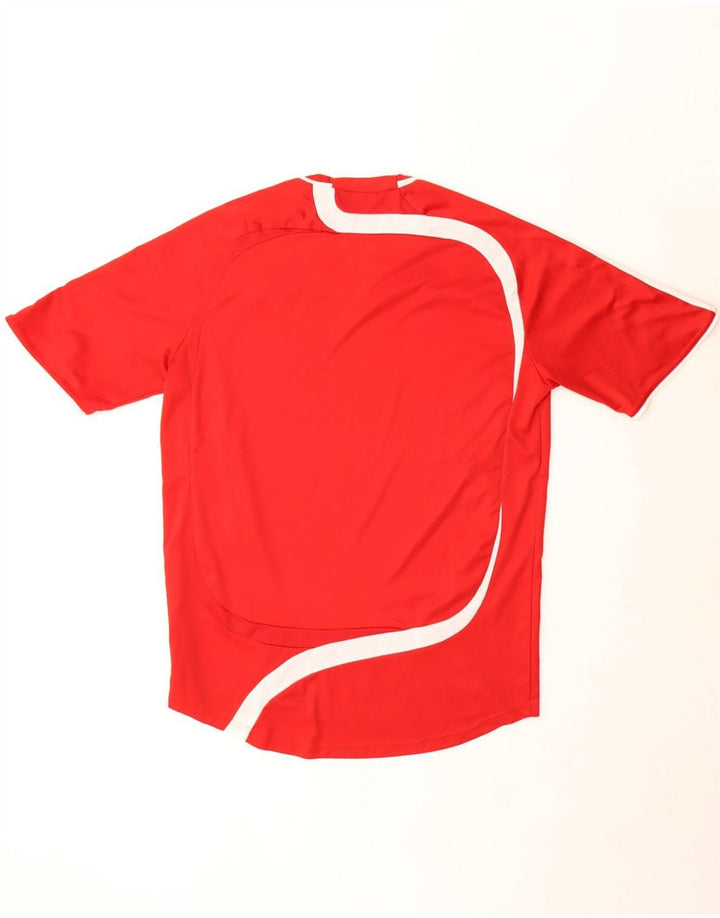 Adidas Mens T-Shirt Top Large Red Colourblock Polyester