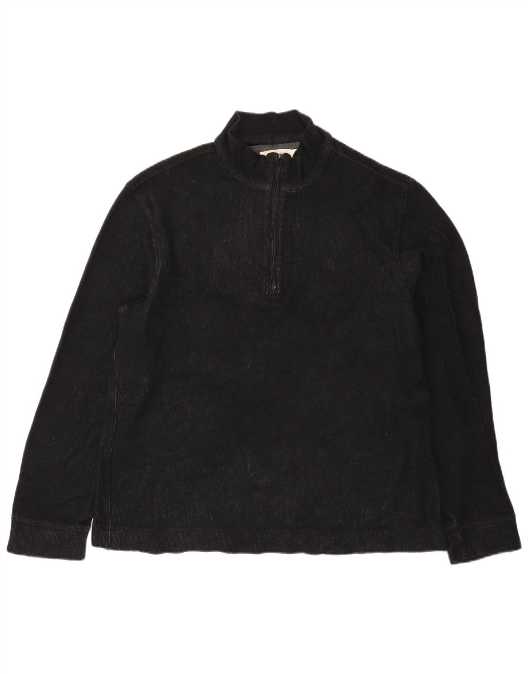 Calvin Klein Mens Zip Neck Jumper Sweater Medium Black Cotton