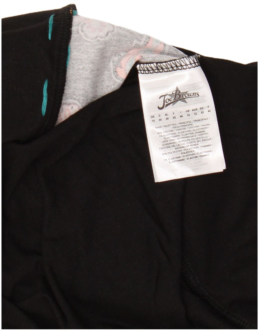 Joe Browns Womens Top Long Sleeve UK 14 Medium Black Floral Viscose