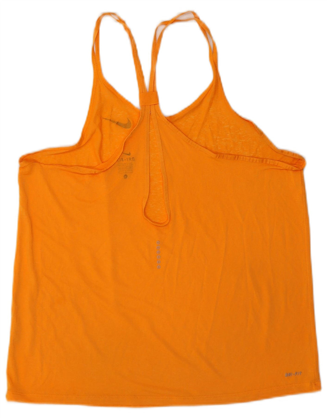 NIKE Womens Dri Fit Vest Top UK 14 Large Orange