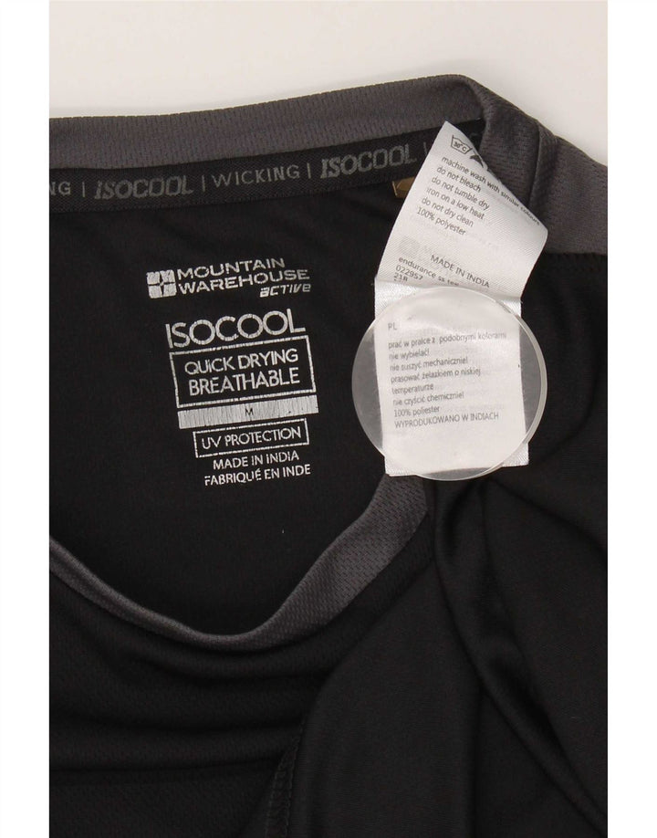 Mountain Warehouse Mens T-Shirt Top Medium Black Colourblock Polyester