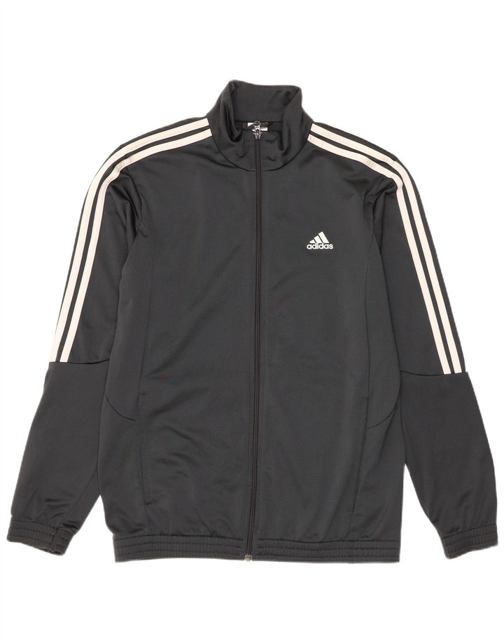 Adidas Mens Tracksuit Top Jacket UK 40/42 Medium Grey Polyester