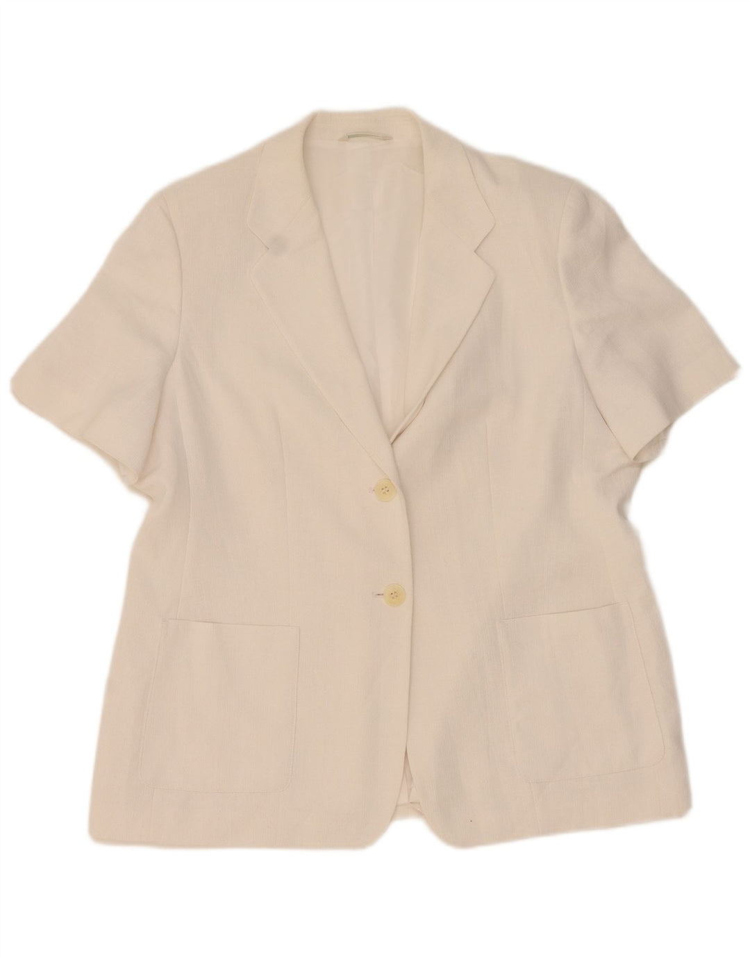 Marks & Spencer Womens Short Sleeve 2 Button Blazer Jacket UK 20 2XL White