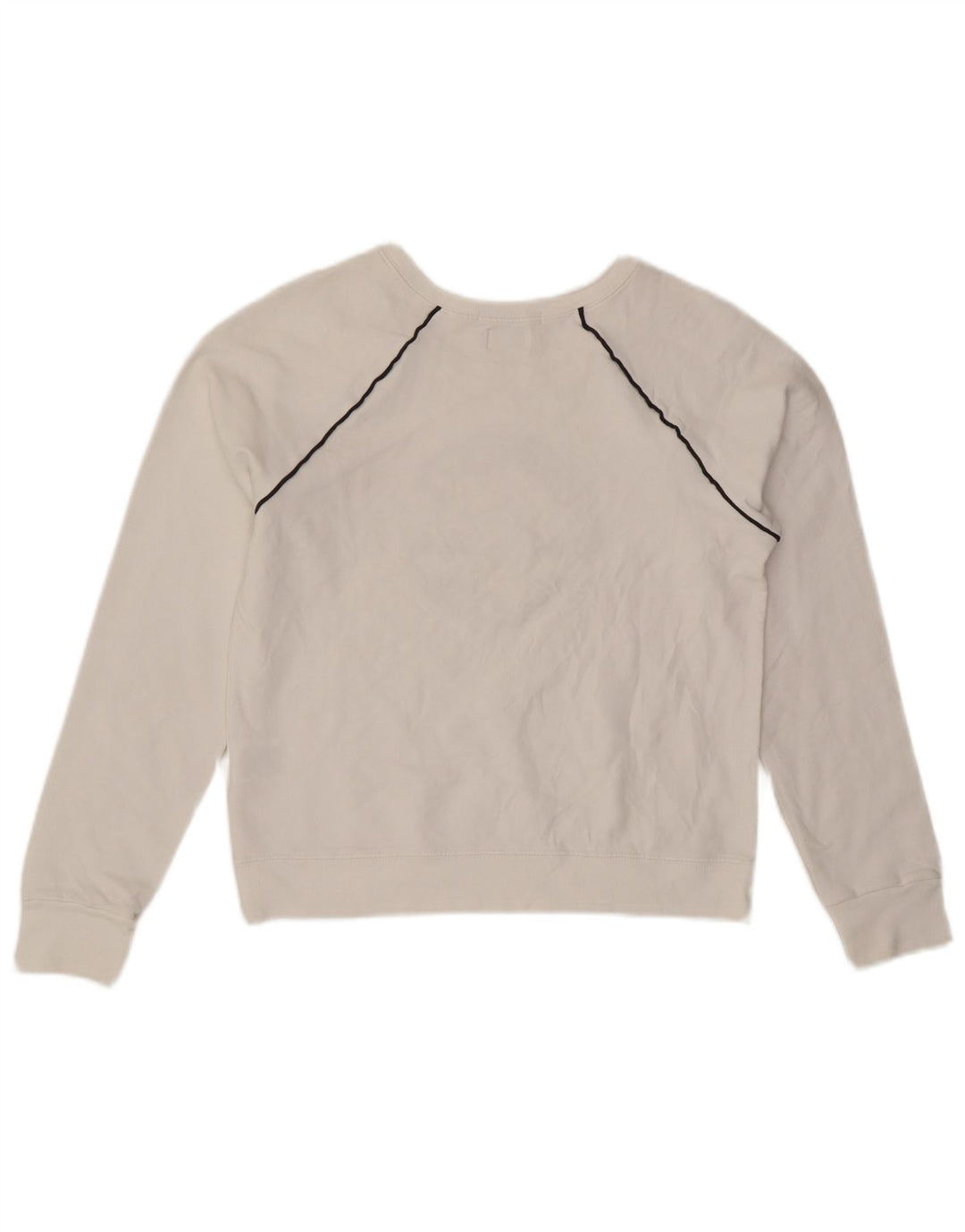 CONVERSE Womens Chuck Taylor Crop Sweatshirt Jumper UK 12 Medium White