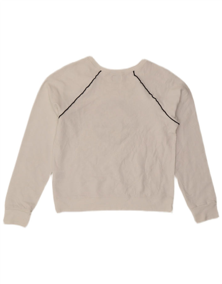 CONVERSE Womens Chuck Taylor Crop Sweatshirt Jumper UK 12 Medium White