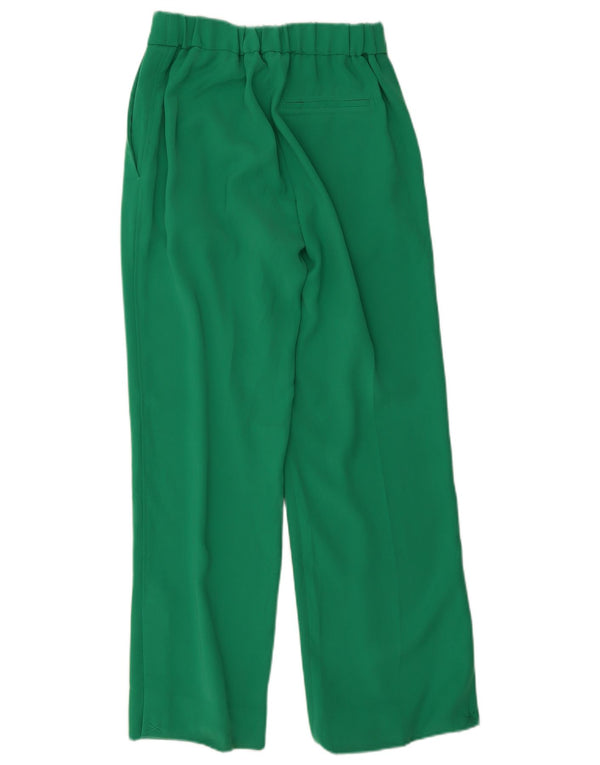 Reiss Womens Petite Loose Fit Chino Trousers UK 6 XS W24 L29 Green