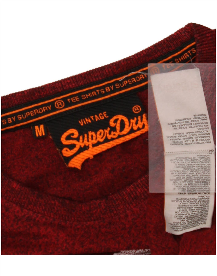 SUPERDRY Mens Graphic T-Shirt Top Medium Red Cotton