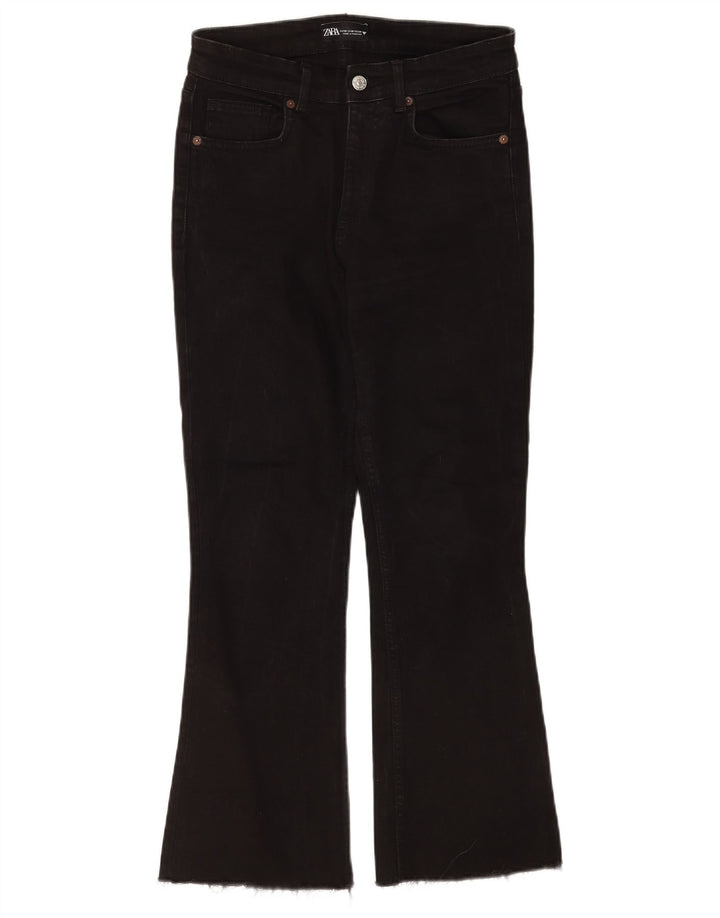 Zara Womens Flared Jeans EU 38 Small W28 L26 Black Cotton