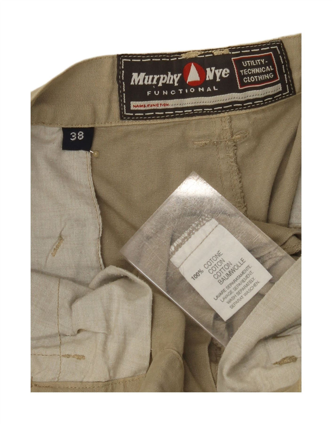 MURPHY & NYE Mens Cargo Shorts W38 XL Beige Cotton