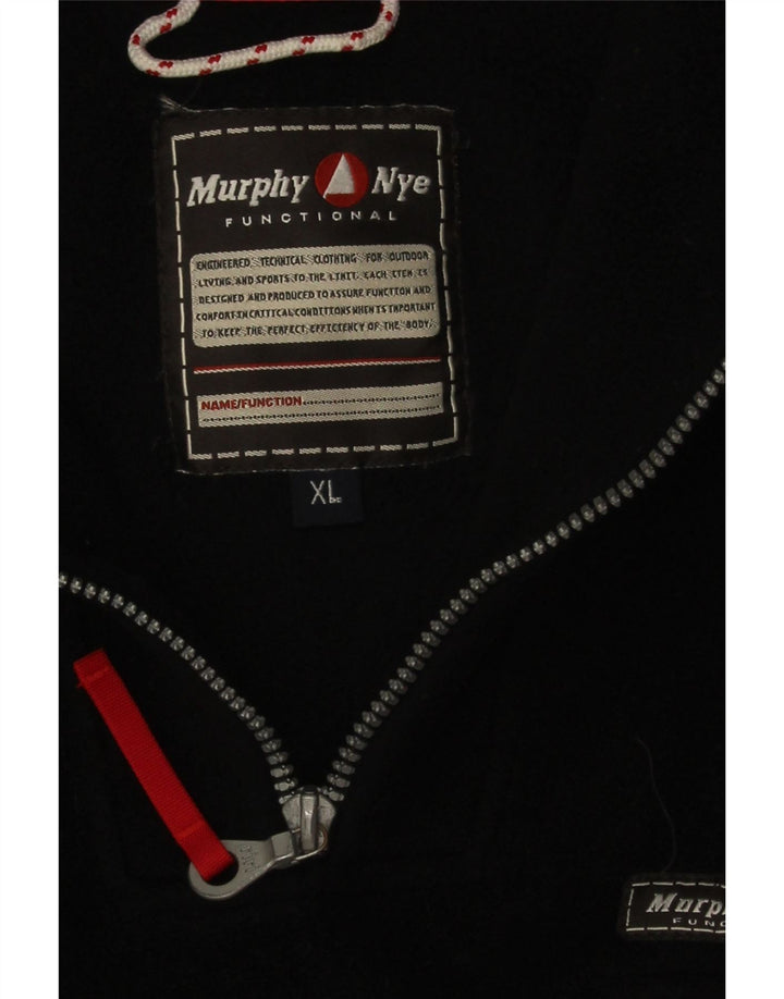 Murphy & Nye Mens Zip Neck Fleece Jumper XL Black Polyester