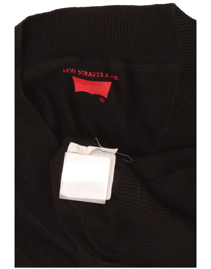 Levi's Womens V-Neck Jumper Sweater UK 12 Medium Black Cotton