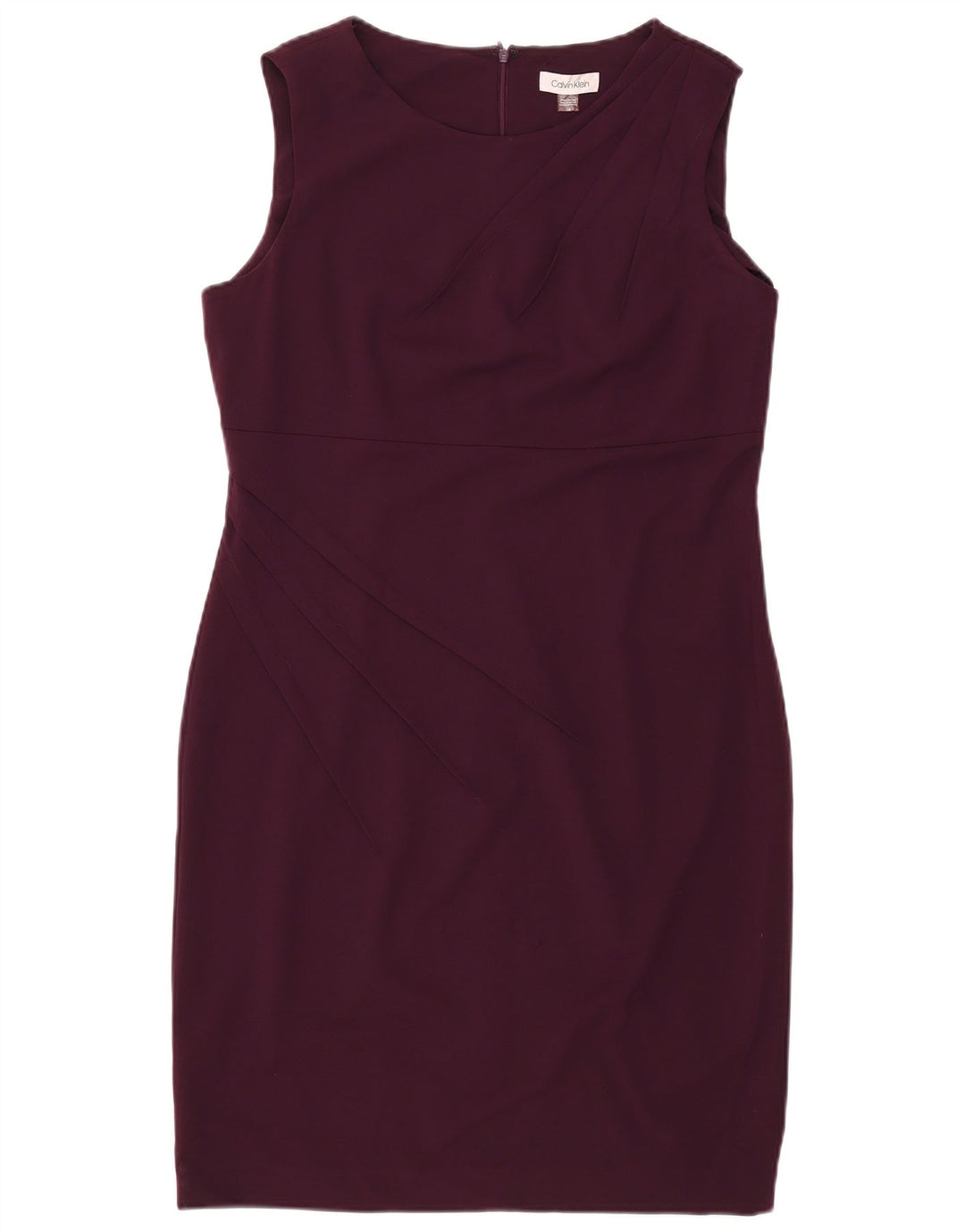 CALVIN KLEIN Womens Sleeveless Sheath Dress US 14 Large Burgundy Polyester