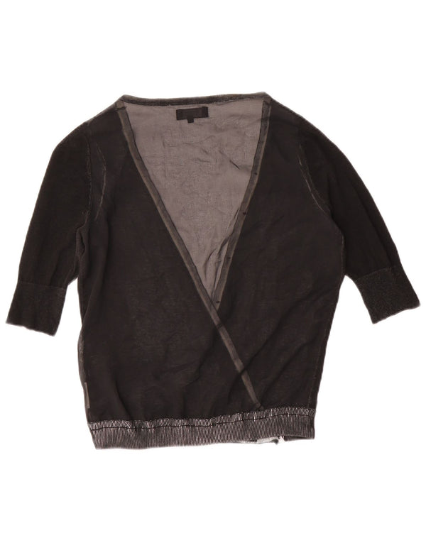 Guess Womens 3/4 Sleeve Cardigan Sweater UK 12 Medium Grey