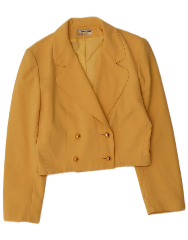 Vintage Womens Double Breasted Blazer Jacket IT 40 Small Yellow Classic