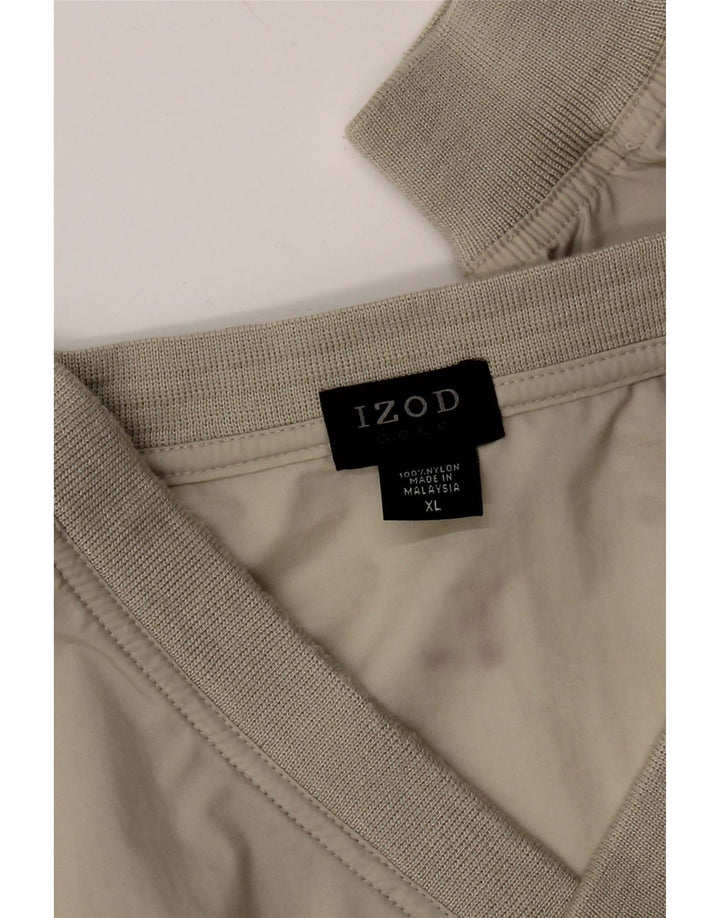 Izod Mens Loose Fit Pullover Tracksuit Top XL Grey Nylon