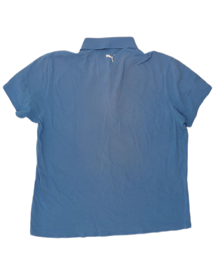 PUMA Mens Polo Shirt XL Blue Cotton