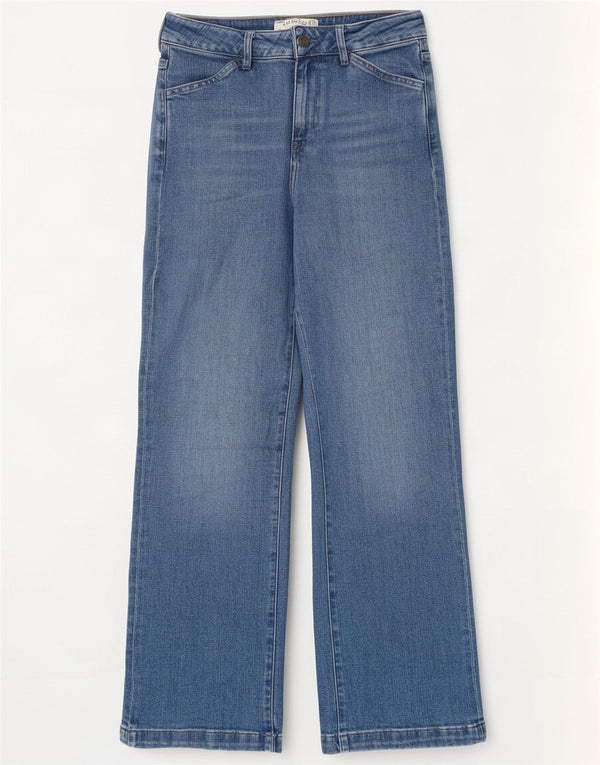 Fat Face Womens Elise Wide Leg Jeans UK 10 Small W28 L30 Blue Cotton