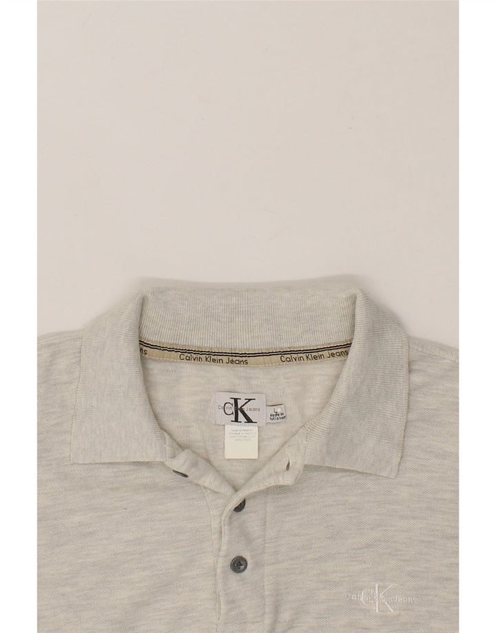 CALVIN KLEIN Mens Polo Shirt Large Grey Cotton Vintage Calvin Klein and Second-Hand Calvin Klein from Messina Hembry 